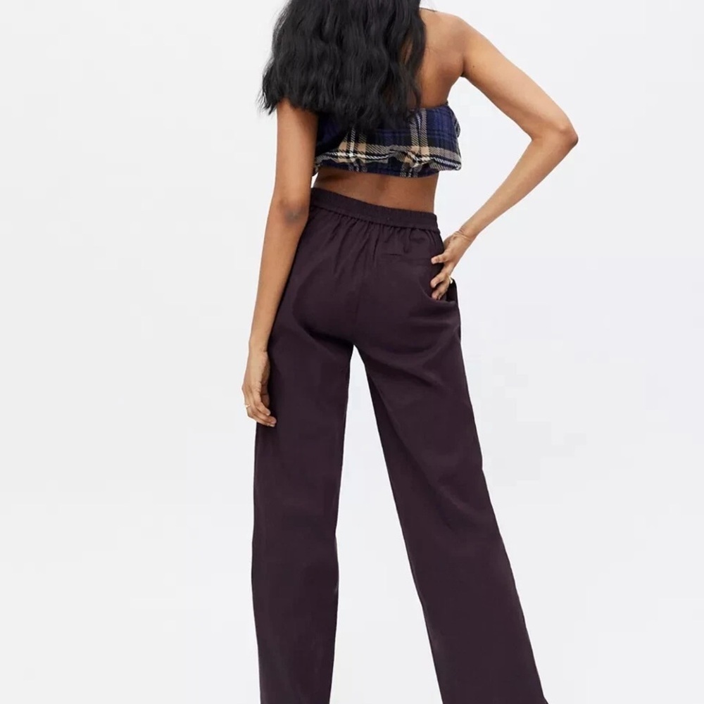 Urban Outfitters dark eggplant Colette Wide-Leg Pan - Picture 2 of 6